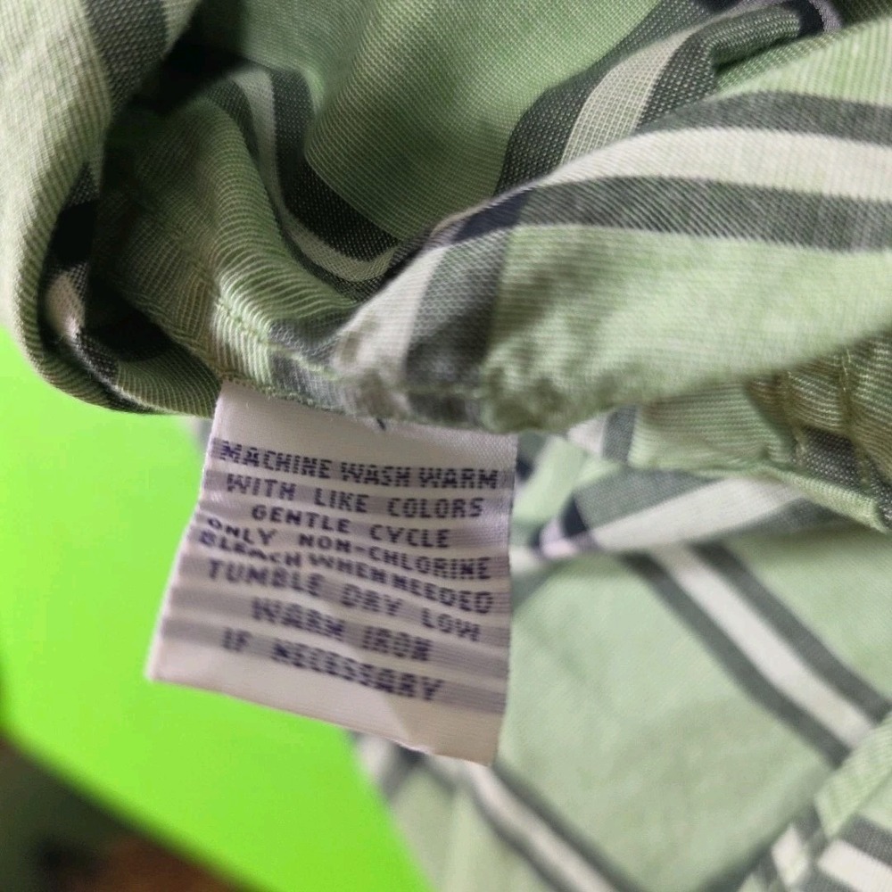 Alan Flusser Green Black and White Check LS Men's Shirt‎ 100% Cotton Size - Picture 6 of 9